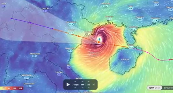 Hướng đi của mắt bão số 3 hiện nay thế nào?